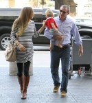 Semi-Exclusive... Engaged Guy Ritchie And Family Departing On A Flight At LAX