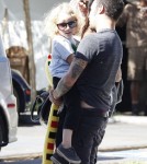 Pete Wentz and his girlfriend Meagan Camper take his son Bronx out for lunch at Sweet Butter in Sherman Oaks, California on October 4, 2012.
