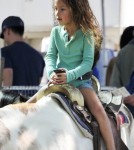 Exclusive... Nahla Aubry Rides a Horse at the Farmers Market