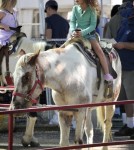 Exclusive... Nahla Aubry Rides a Horse at the Farmers Market