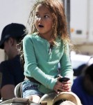 Exclusive... Nahla Aubry Rides a Horse at the Farmers Market