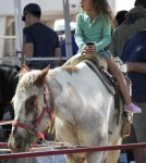 Exclusive... Nahla Aubry Rides a Horse at the Farmers Market