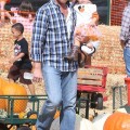 Ian Ziering and his wife Erin take their daughter Mia to the Mr. Bones Pumpkin Patch in West Hollywood, California on October 6, 2012.