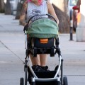 Sheila Hafsadi, girlfriend to 'Twilight' actor Jackson Rathbone, out and about with their son Monroe in Studio City, CA on October 17th, 2012.
