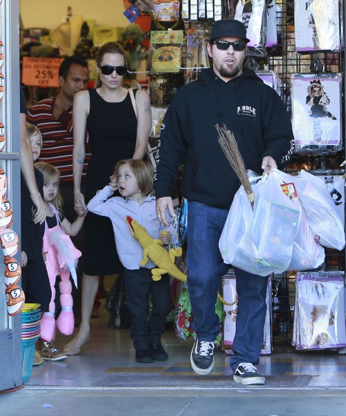 Angelina Jolie Takes Her Kids Shopping For Halloween Costumes