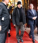 Bruce Willis, his wife Emma Heming and their daughter Mabel Ray leave the Royal Monceau hotel in Paris, France on October 17, 2012.