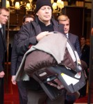 Bruce Willis, his wife Emma Heming and their daughter Mabel Ray leave the Royal Monceau hotel in Paris, France on October 17, 2012.