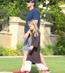 r Christian Bale and his wife Sibi Blazic take their daughter Emmaline to a birthday party in Brentwood, California on October 6, 2012.