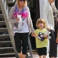 Christina Aguilera and her boyfriend Matthew Rutler take her son Max shopping at Souleiado in Brentwood, California on October 6, 2012.