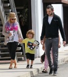 Christina Aguilera and her boyfriend Matthew Rutler take her son Max shopping at Souleiado in Brentwood, California on October 6, 2012.