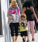 Christina Aguilera and her boyfriend Matthew Rutler take her son Max shopping at Souleiado in Brentwood, California on October 6, 2012.