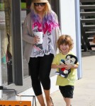 Christina Aguilera and her boyfriend Matthew Rutler take her son Max shopping at Souleiado in Brentwood, California on October 6, 2012.