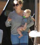 Exclusive... Hilary Duff And Family Visit Her Mom In Toluca Lake