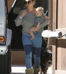 Exclusive... Hilary Duff And Family Visit Her Mom In Toluca Lake