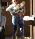 Exclusive... Hilary Duff And Family Visit Her Mom In Toluca Lake