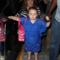 Here Comes Honey Boo Boo' star Alana Thompson and her mom June Shannon take a walk through the Hollywood & Highland mall after appearing on "Jimmy Kimmel Live" on October 15, 2012 in Hollywood, California.