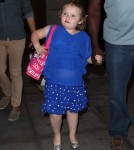 Here Comes Honey Boo Boo' star Alana Thompson and her mom June Shannon take a walk through the Hollywood & Highland mall after appearing on "Jimmy Kimmel Live" on October 15, 2012 in Hollywood, California.