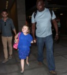 Here Comes Honey Boo Boo' star Alana Thompson and her mom June Shannon take a walk through the Hollywood & Highland mall after appearing on "Jimmy Kimmel Live" on October 15, 2012 in Hollywood, California.