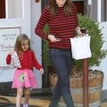Jennifer Garner takes her son Samuel and daughter Seraphina to the Brentwood Country Mart on October 3, 2012 in Brentwood, California.