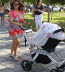 'Keeping Up With The Kardashians' stars Kim Kardashian and Kourtney Kardashian take Kourtney's son Mason and newborn baby Penelope to the Miami Chidren's Museum in Miami, FL on October 3rd, 2012.