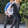 Malin Aikerman takes a stroll with her her rocker husband Roberto Zincone in Los Angeles, CA on October 5th, 2012. The two recently announced they are having a baby together.