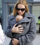 Uma Thurman and Rosalind Luna arrive at Heathrow Airport from Los Angeles on October 17, 2012 in London, England.