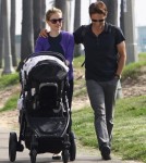 Semi-Exclusive... Anna Paquin & Stephen Moyer Take Their Twins For A Stroll