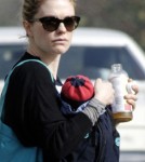 Anna Paquin And One Of Her Twins Out For A Walk