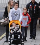 Exclusive... Beckham Kids Go For A Stroll In London
