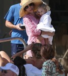 Bethenny Frankel and Daughter Bryn Splash in the Pool