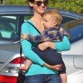 New Brunette January Jones and Son Xander Lunch in Pasadena