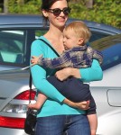 New Brunette January Jones and Son Xander Lunch in Pasadena
