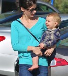 New Brunette January Jones and Son Xander Lunch in Pasadena
