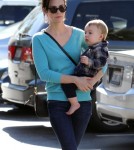 New Brunette January Jones and Son Xander Lunch in Pasadena
