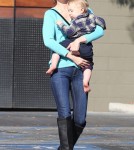 New Brunette January Jones and Son Xander Lunch in Pasadena