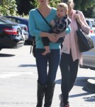 New Brunette January Jones and Son Xander Lunch in Pasadena
