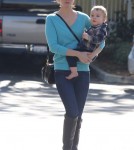 New Brunette January Jones and Son Xander Lunch in Pasadena