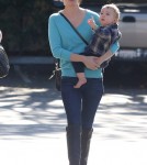 New Brunette January Jones and Son Xander Lunch in Pasadena
