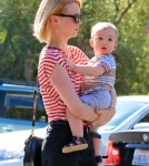 January Jones Takes Baby Xander To Lunch