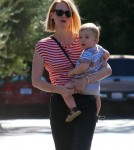 January Jones Takes Baby Xander To Lunch
