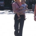 January Jones Takes Baby Xander To Lunch