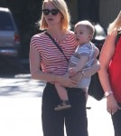 January Jones Takes Baby Xander To Lunch