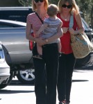 January Jones Takes Baby Xander To Lunch