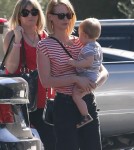 January Jones Takes Baby Xander To Lunch