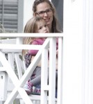 Jennifer Garner Hanging Out With Her Kids On The Porch