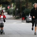Exclusive... Julie Bowen Goes For A Jog With Her Son Oliver