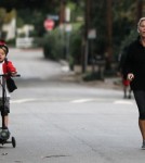 Exclusive... Julie Bowen Goes For A Jog With Her Son Oliver