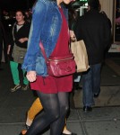 Katie Holmes And Daughter Suri Leaving The Music Box Theatre