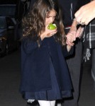 Katie Holmes And Daughter Suri Leaving The Music Box Theatre