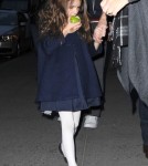 Katie Holmes And Daughter Suri Leaving The Music Box Theatre